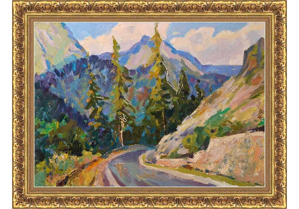 Панич Игорь (1919-1990) Дорога в горах Крыма к/м 69*50 см Заслуж. х-к
