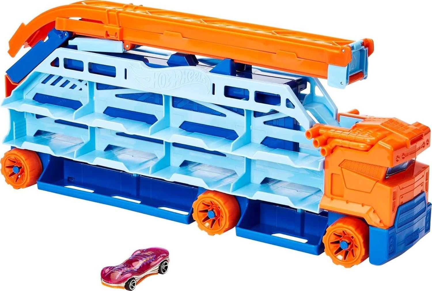 Грузовик-транспортер Hot Wheels Суперспуск HDY92 Автотрек Хот Вилс