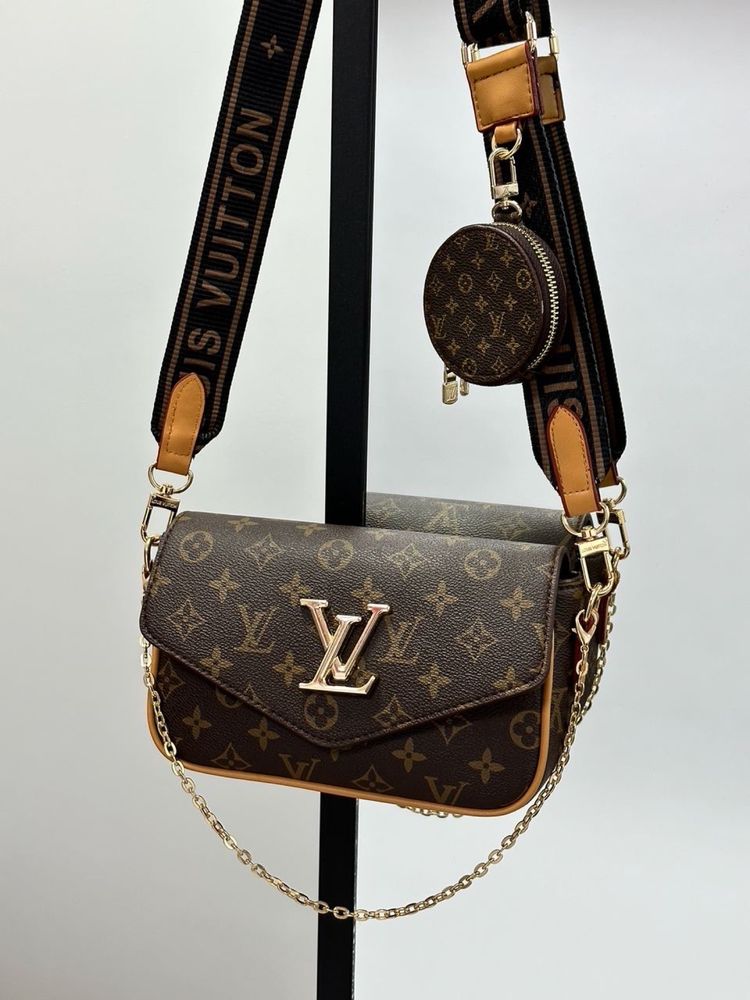 Жіноча сумка Louis Vuitton Pochette Leather Brown
