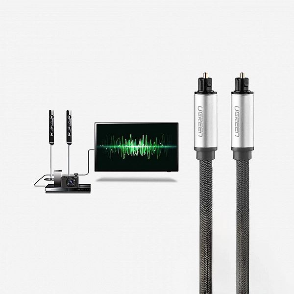 Kabel Ugreen Av108, 10542 optyczny Toslink/SPDIF 1.5m - szary