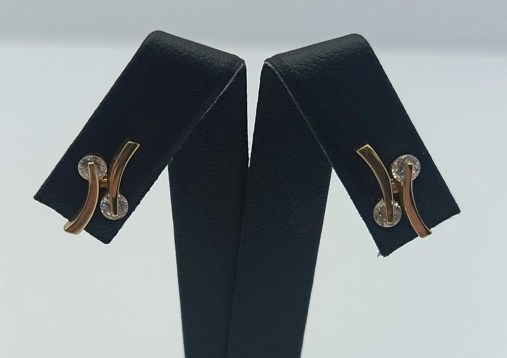 Eleganckie Złote Kolczyki 2,85g p585 Sztyft