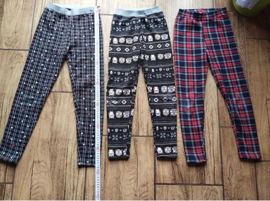 Spodnie ocieplane zestaw getry ocieplane bardzo ciepłe 110 116/122 128