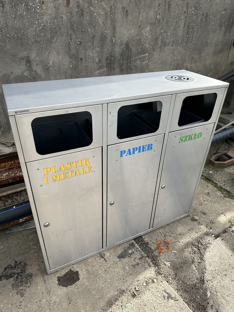 Kosz pojemnik do segregacji smieci odpady stal nierdzewna dla firmy x2