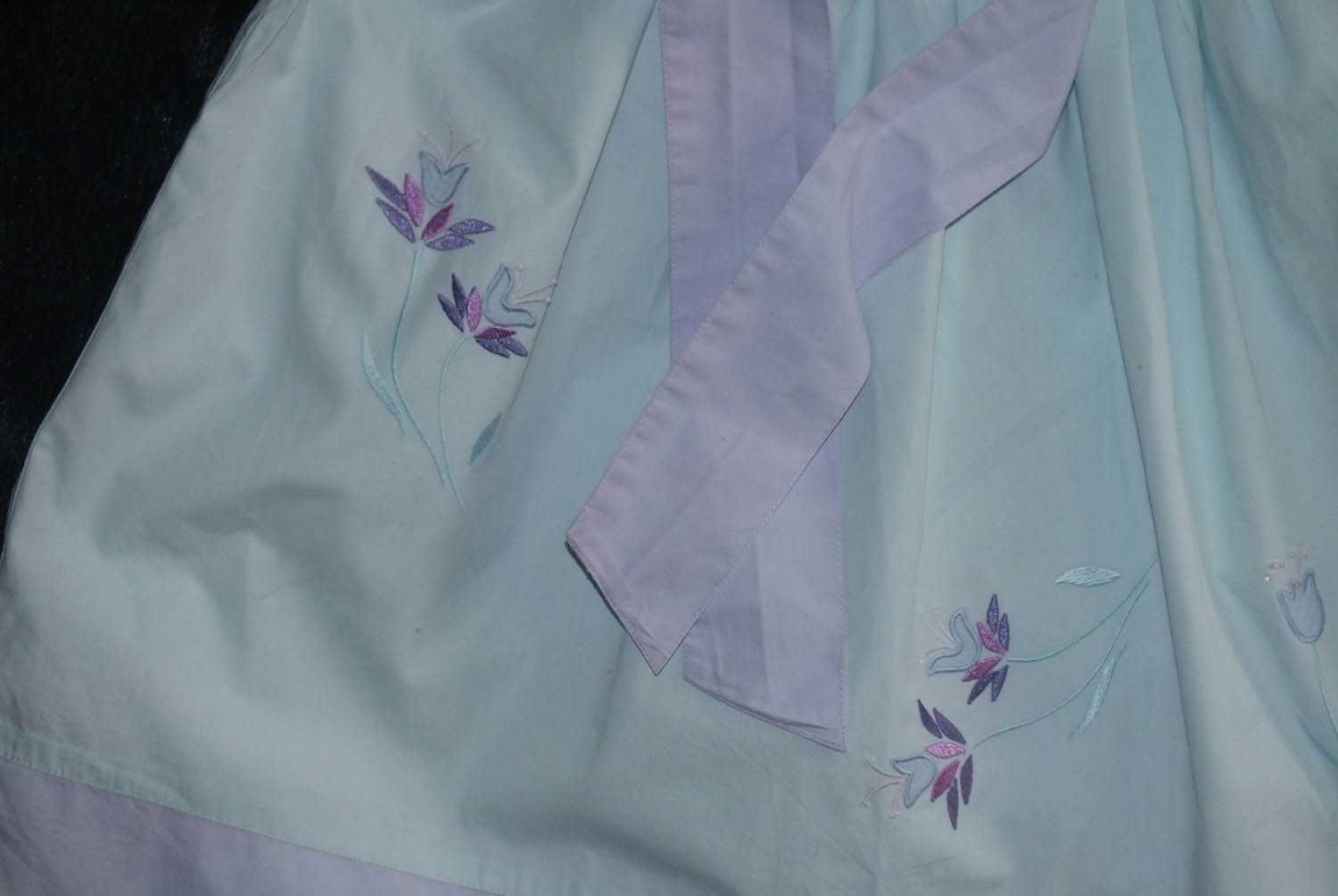 NEXT Letnia sukienka pastelowa wiązana hafty błękit r. 140-146