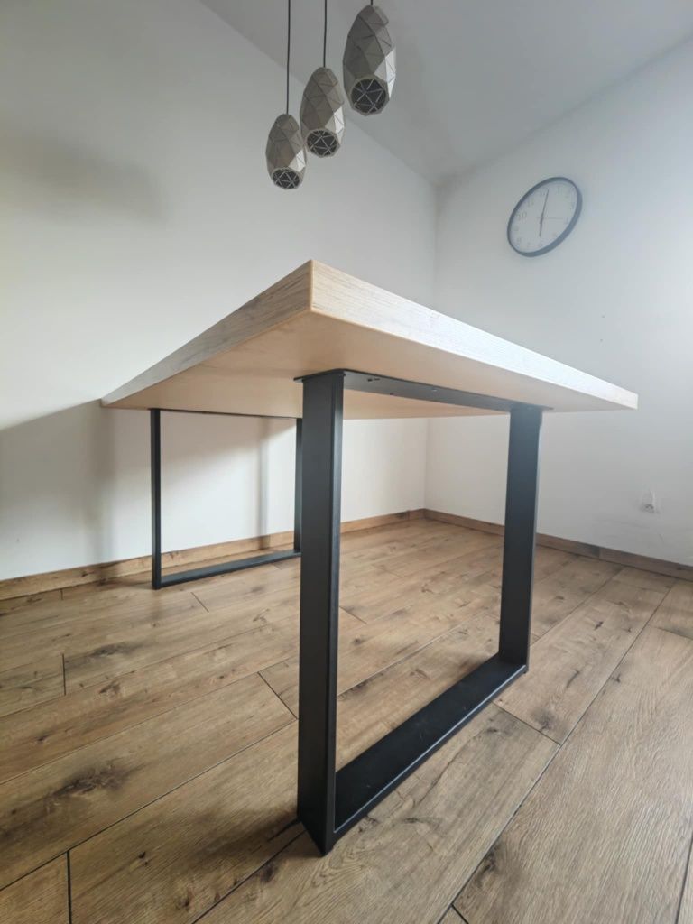 Duży stół Dąb Wotan metalowe nogi, loft, super stan, loftowy stół