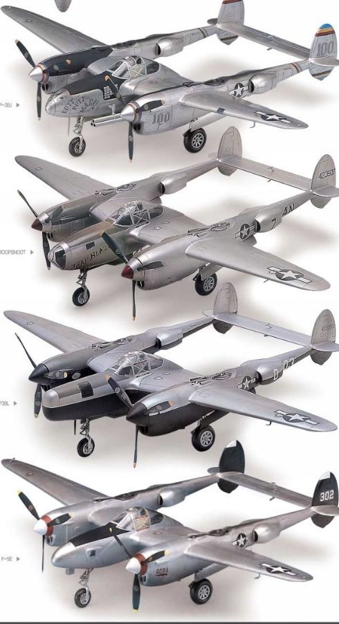 Academy 12282 model 1/48 samolot P-38 Lightning