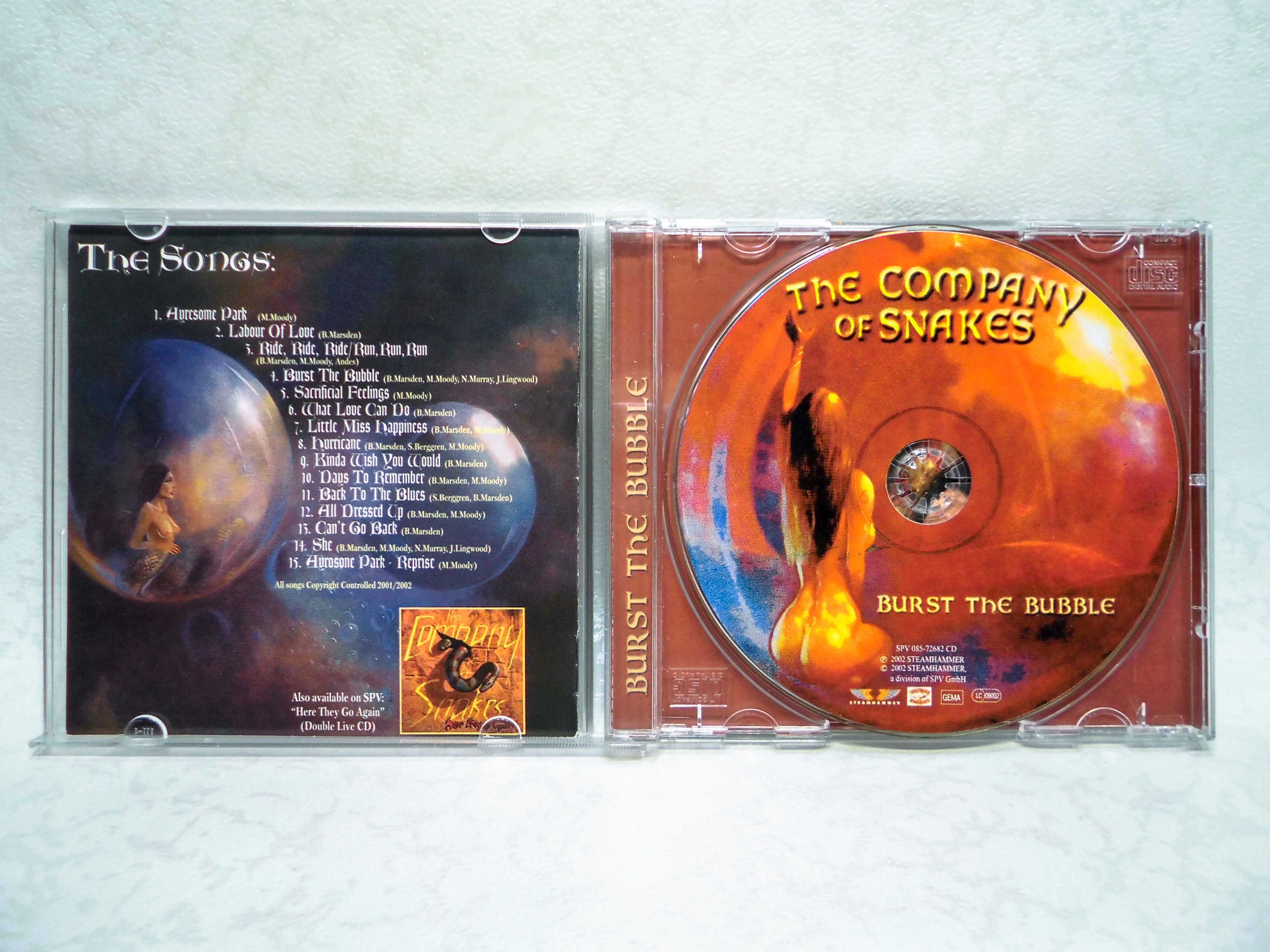 CD диск The Company Of Snakes - Burst The Bubble