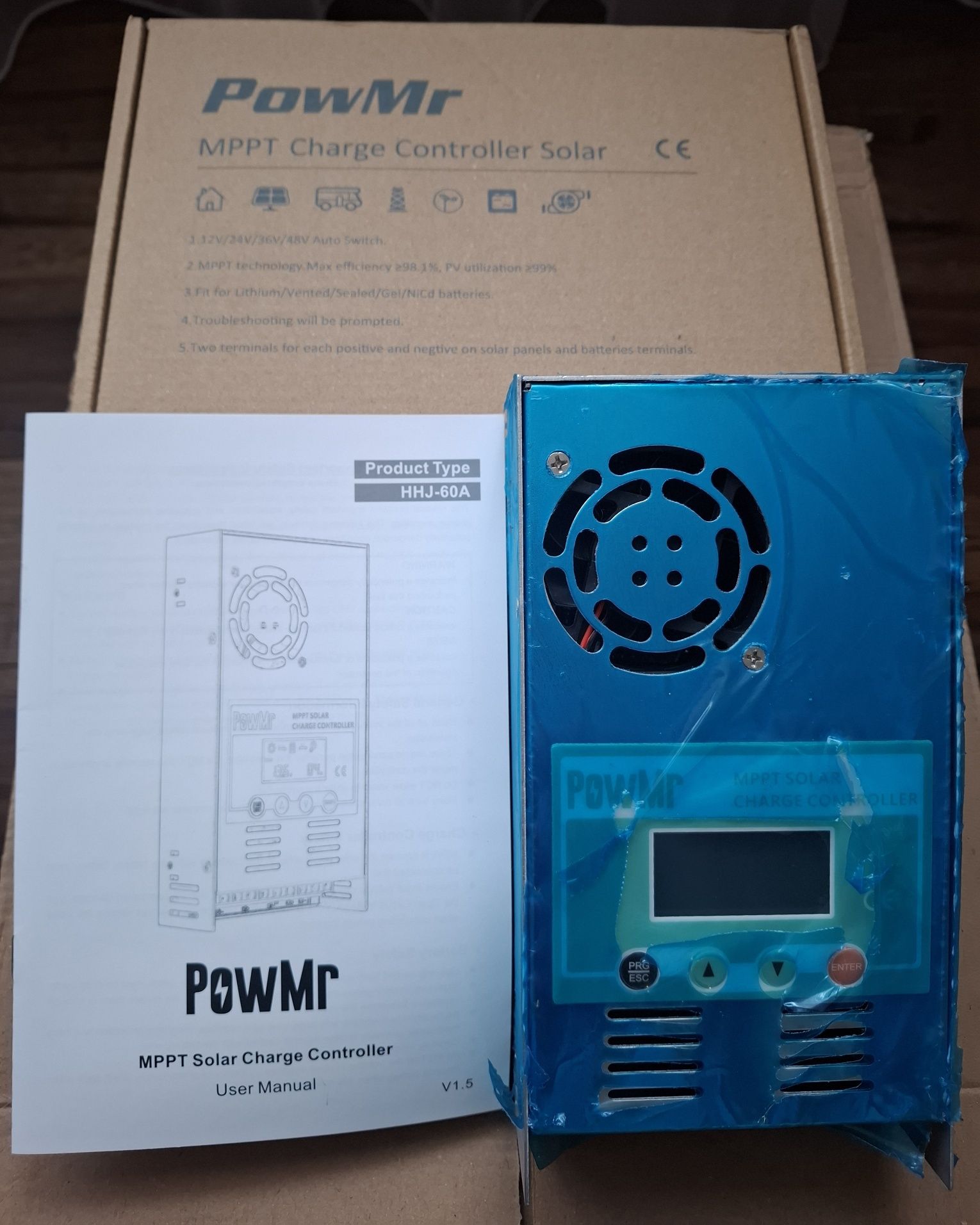 Контролер заряду для сонячних панелей PowMr MPPT HHJ-60A 12/24/36/48V