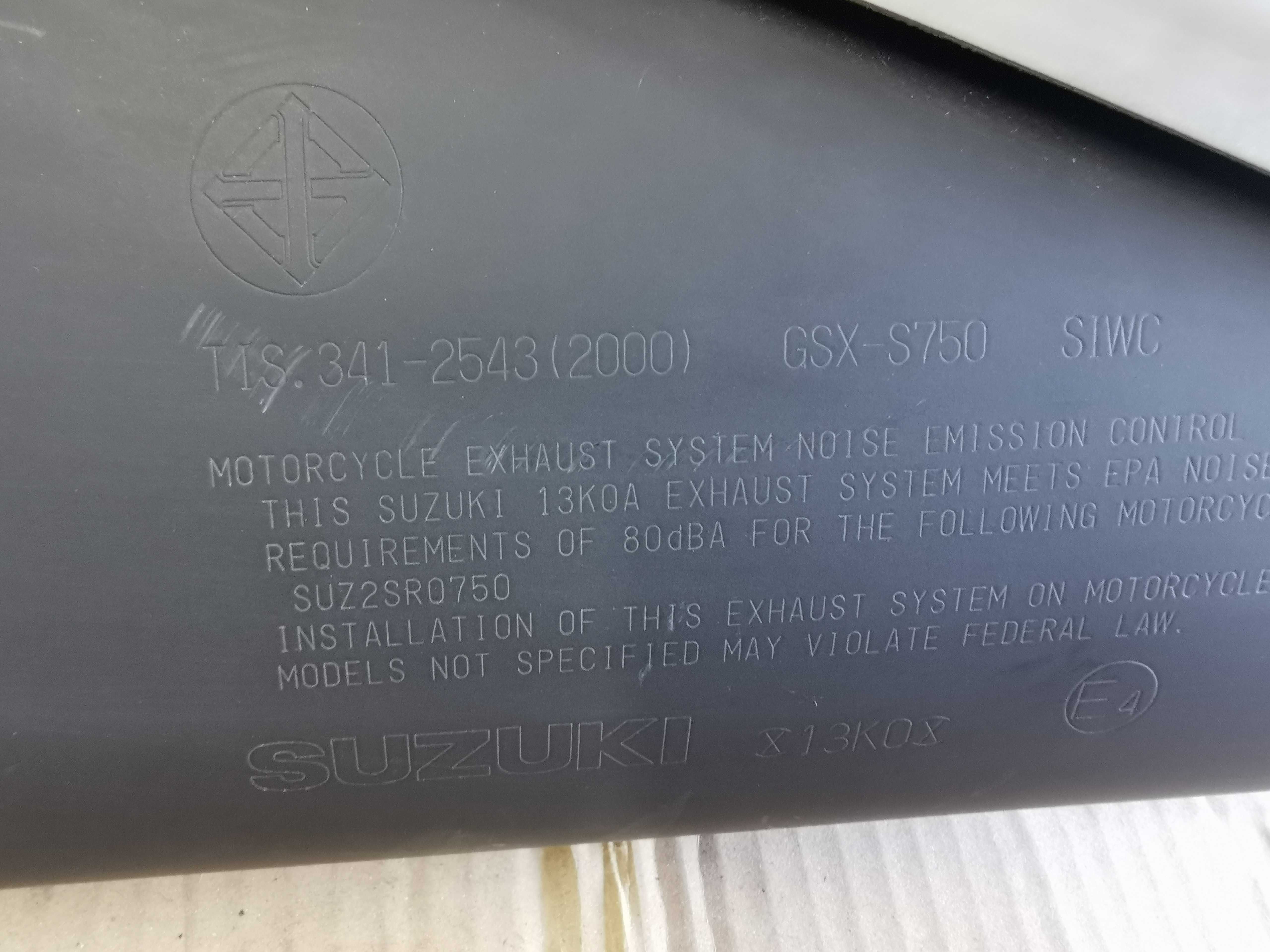 SUZUKI GSXS Gsx-s Gsx 750s 750 Tłumik Wydech komin Oryginał