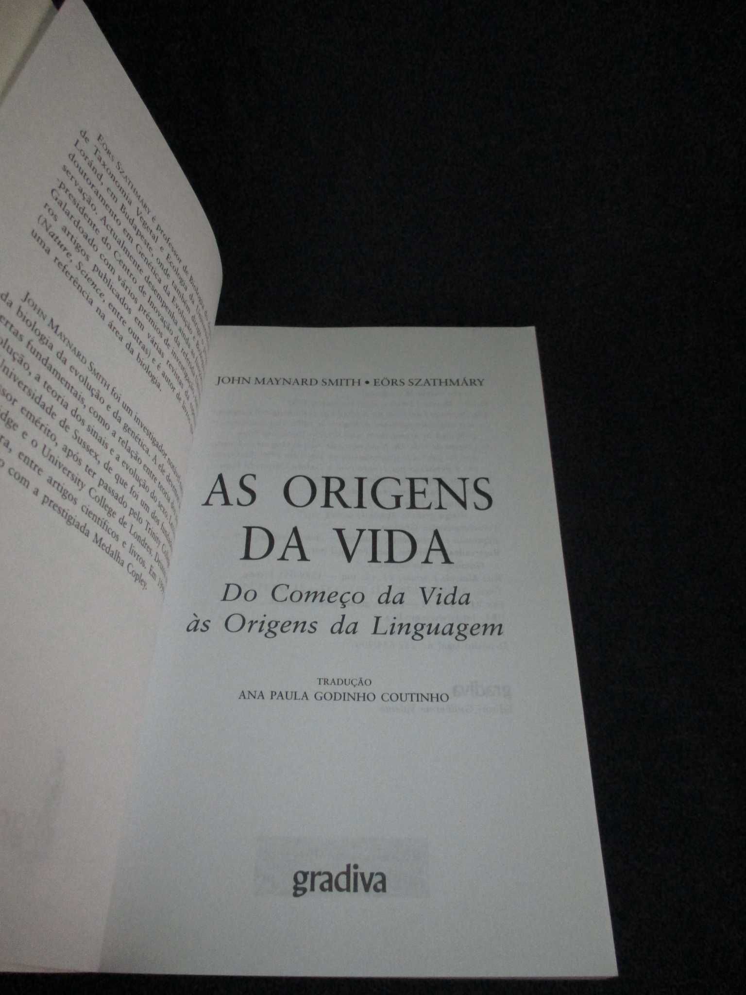 Livro As Origens da Vida John Maynard Smith Eös Szathmary