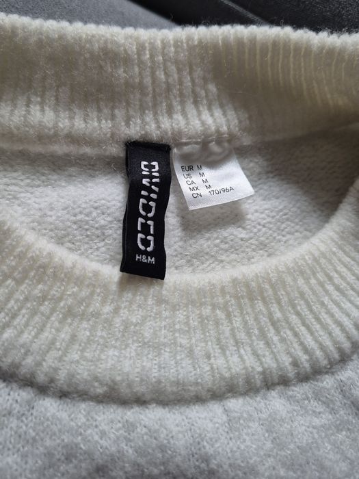 Sweter w kotki h&m rozm M biało czarny jak nowy