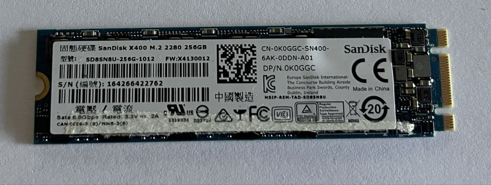 SSD m.2 2280 256gb Sandisk Toshiba