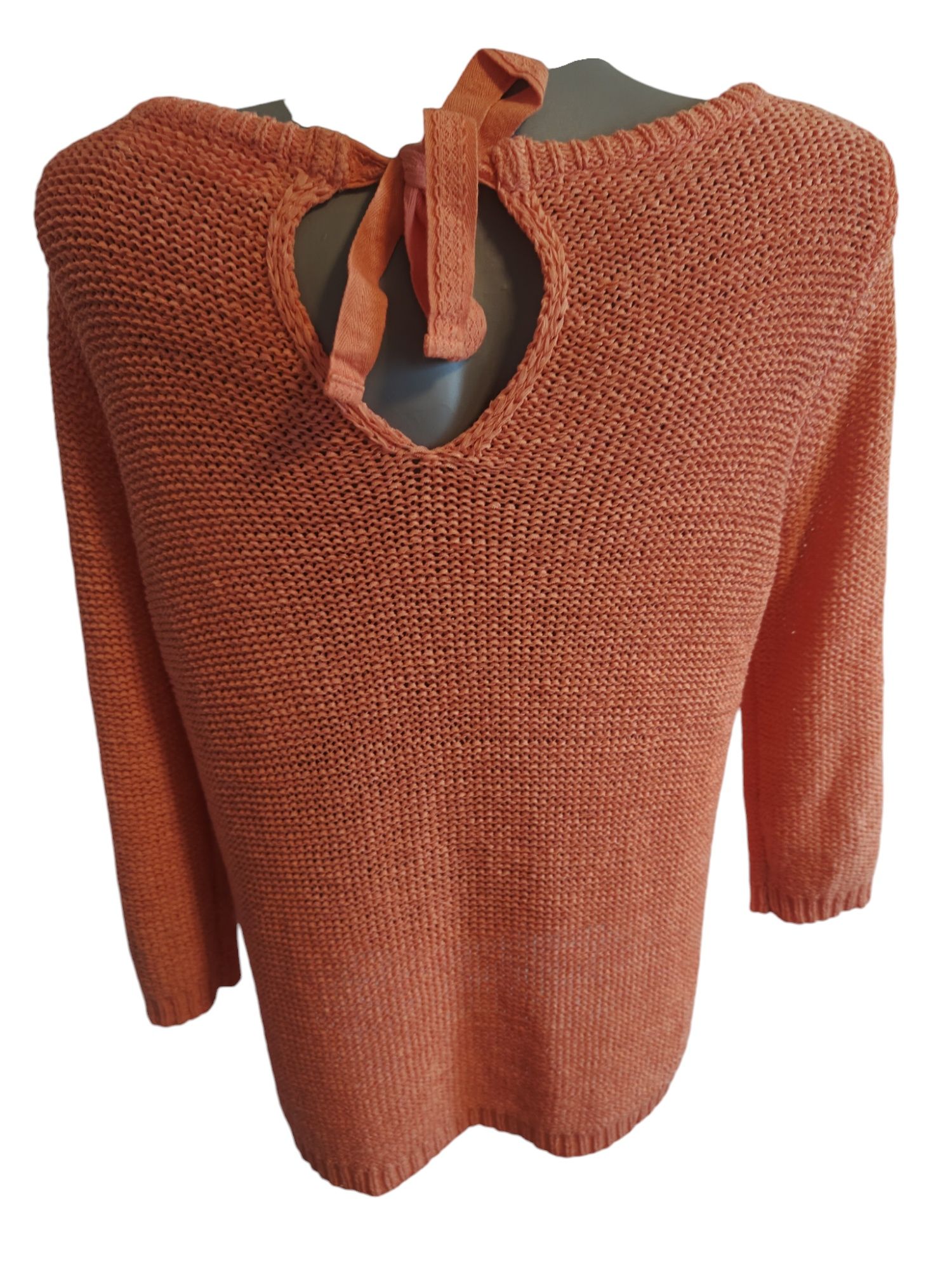 Markowy sweterek Tom Tailor Denin rS/M 36/38 koralowy sweter rękaw 3/4