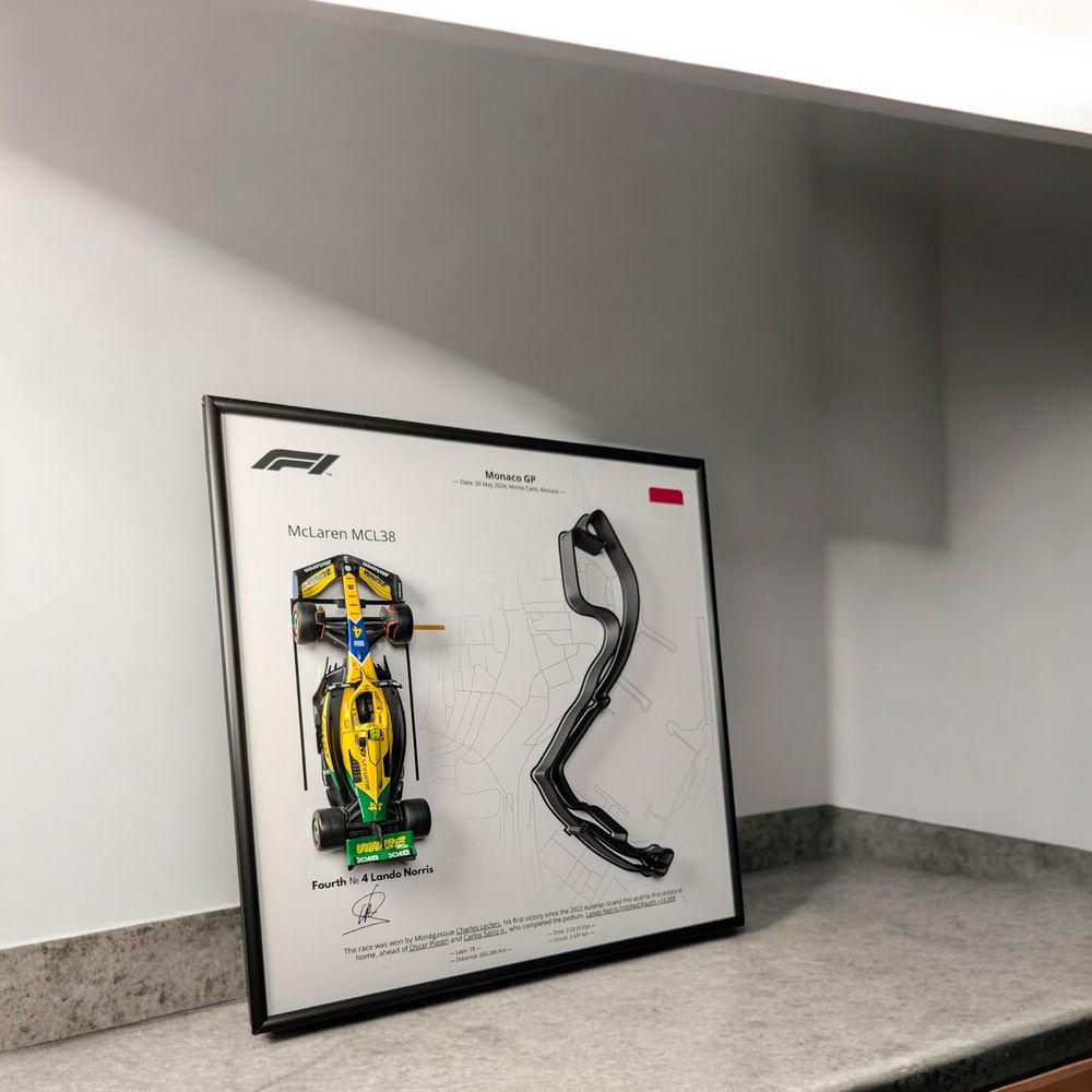 Bburago з Рамкою 2в1 з F1 McLaren MCL38 Monaco GP 2024 #4 Lando Norris