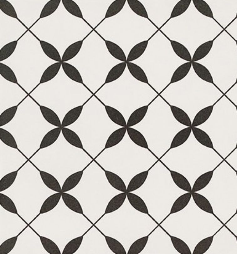 Gres Patchwork Concept Clover Black Pattern Satin 29,8x29,8