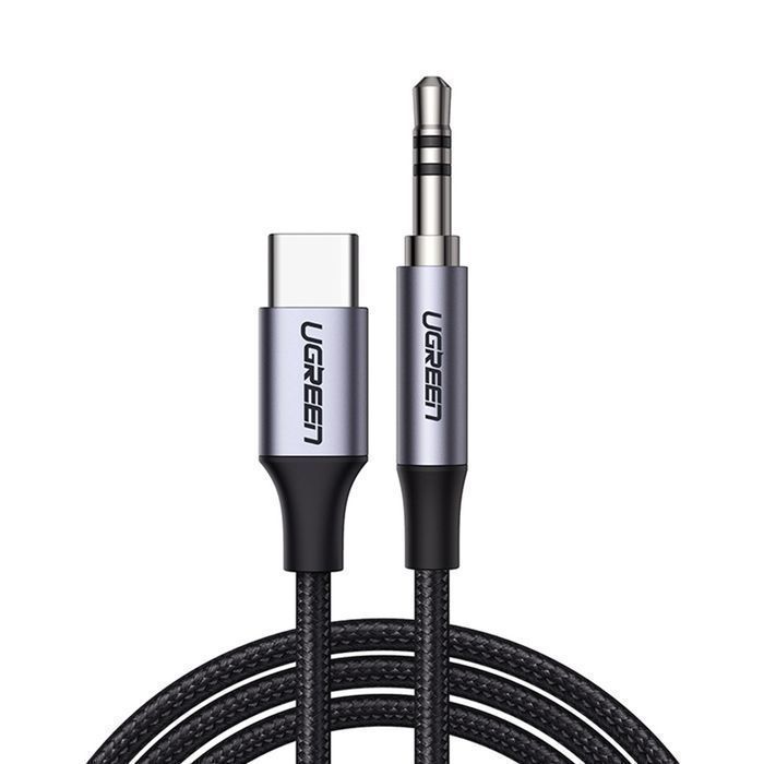 Kabel Ugreen USB C do Mini Jack 3.5mm 1M Szary - Przewód Audio