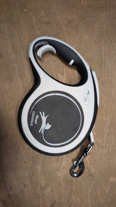 Smycz Flexi Comfort Large Biało/Czarna