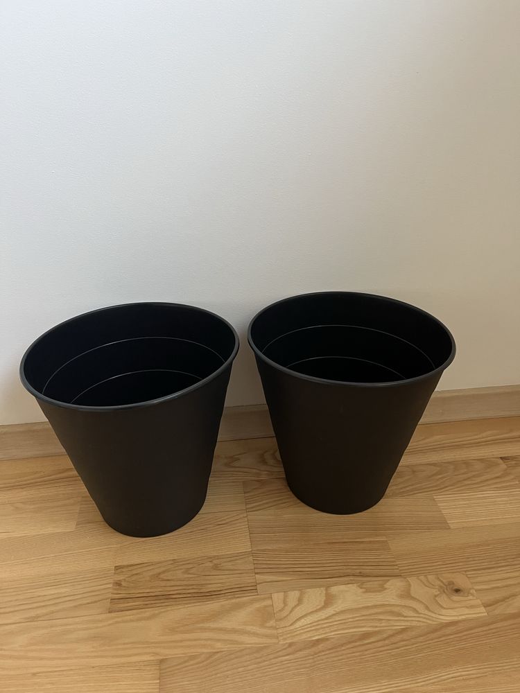 IKEA 2 szt czarny kosz na odpady śmieci 10 L