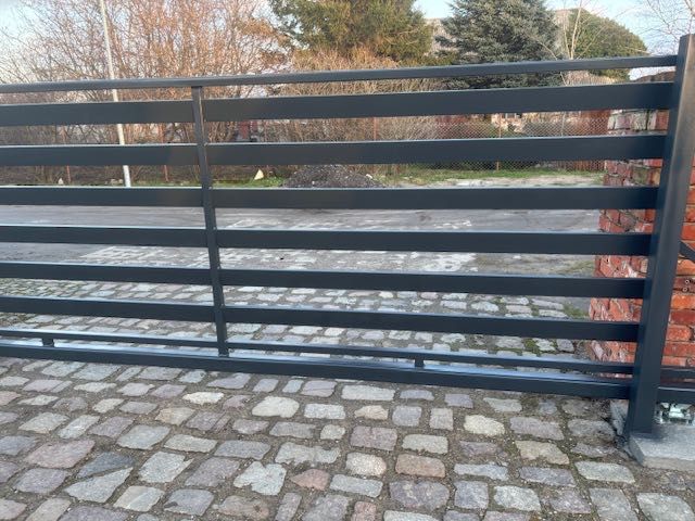 NOWA BRAMA przesuwna suwana 6m X 1.5m 4m Słupy rolki Komplet