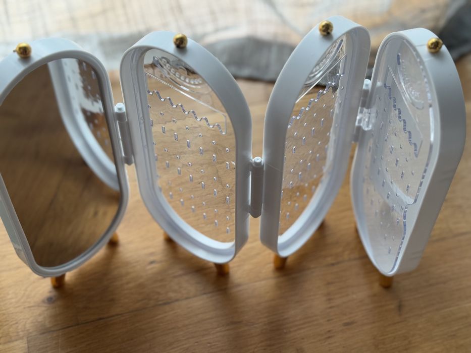 Szkatułka kuferek na biżuterię z lusterkiem