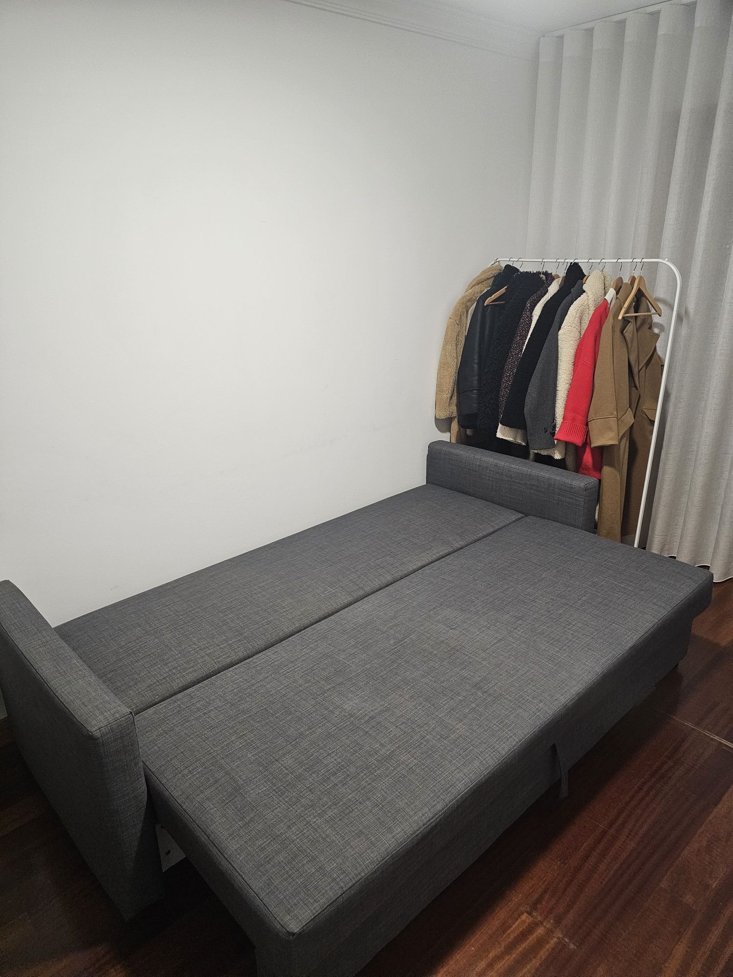 Sofá-cama de 3 lugares, Skiftebo cinz esc