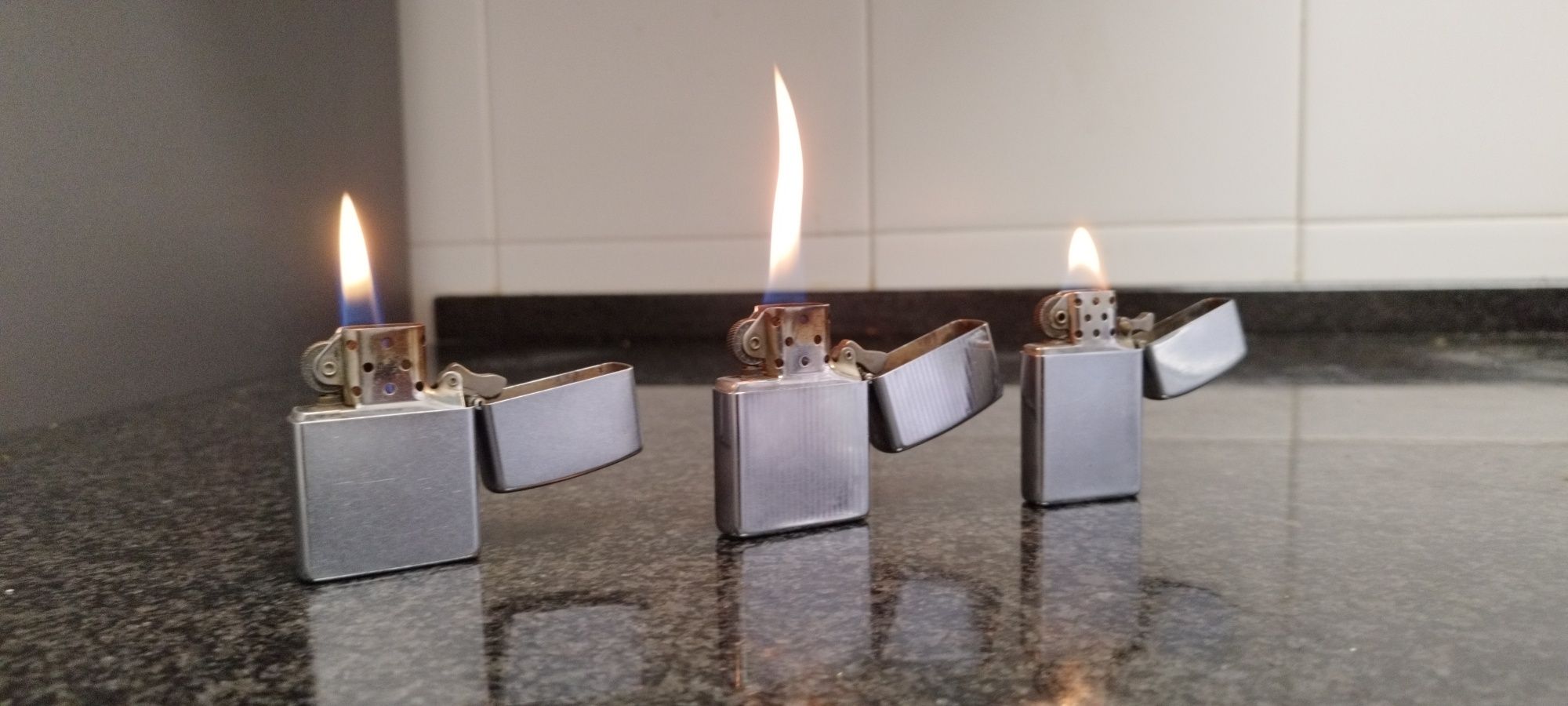 Isqueiros Zippo,conjunto de 3 a funcionar