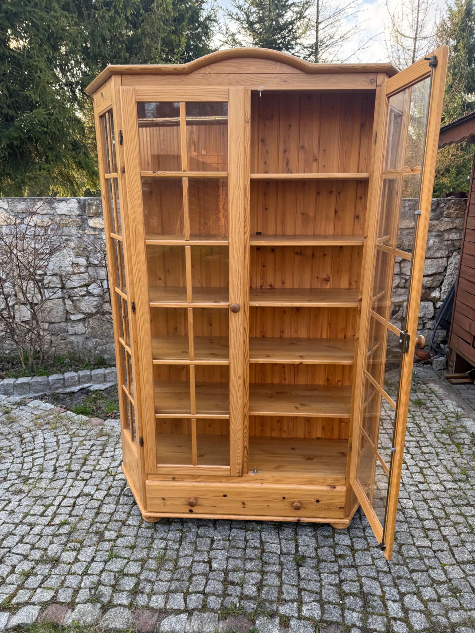 Biblioteczka witryna gablota serwantka sosnowa lite drewno Dania