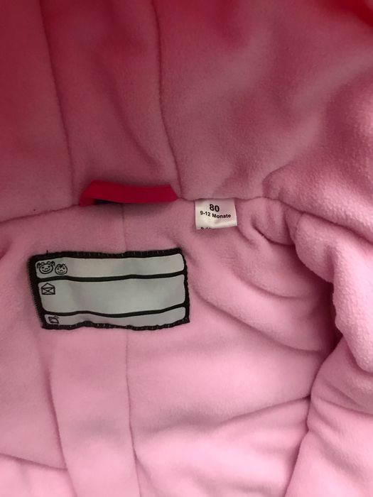 Kombinezon zimowy rożowy Lupilu 80 ciepły jak nowy