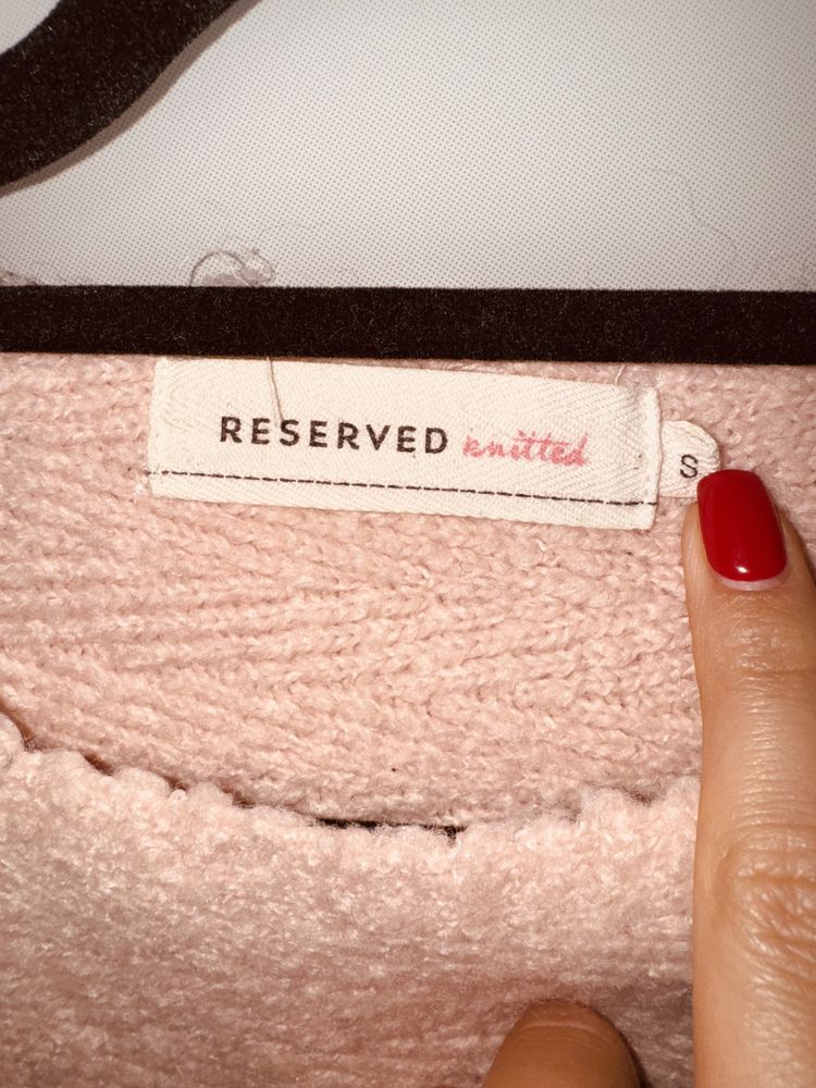 Sweterek różowy gruby kimono reserved 36 s