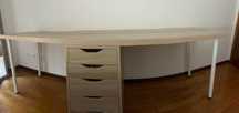 secretária ikea + bloco de gavetas