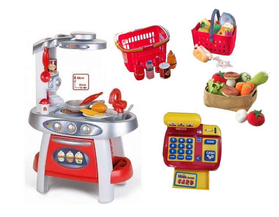 Brinquedos Faz de Conta Cozinha Klein 9005 + Cx Registradora + Cesto