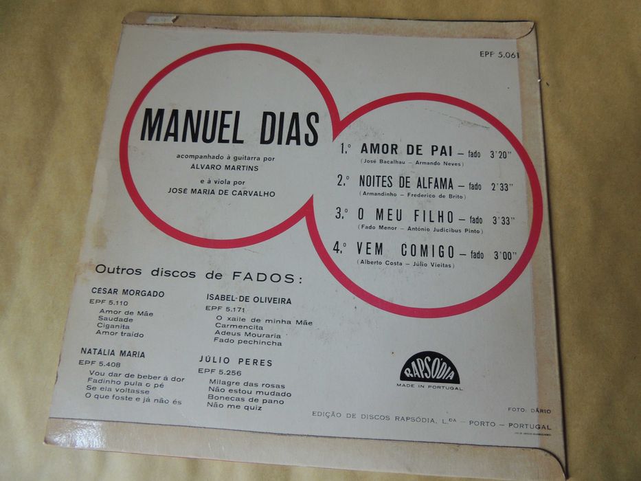Vinil: Manuel Dias - Amor de Pai