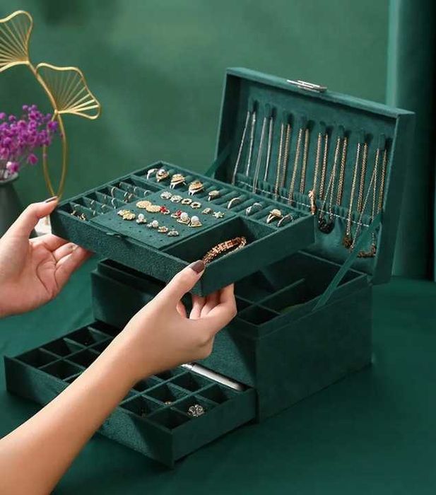 Nowa Szkatułka Na Biżuterię Zegarki Kuferek Duży Organizer Prezent