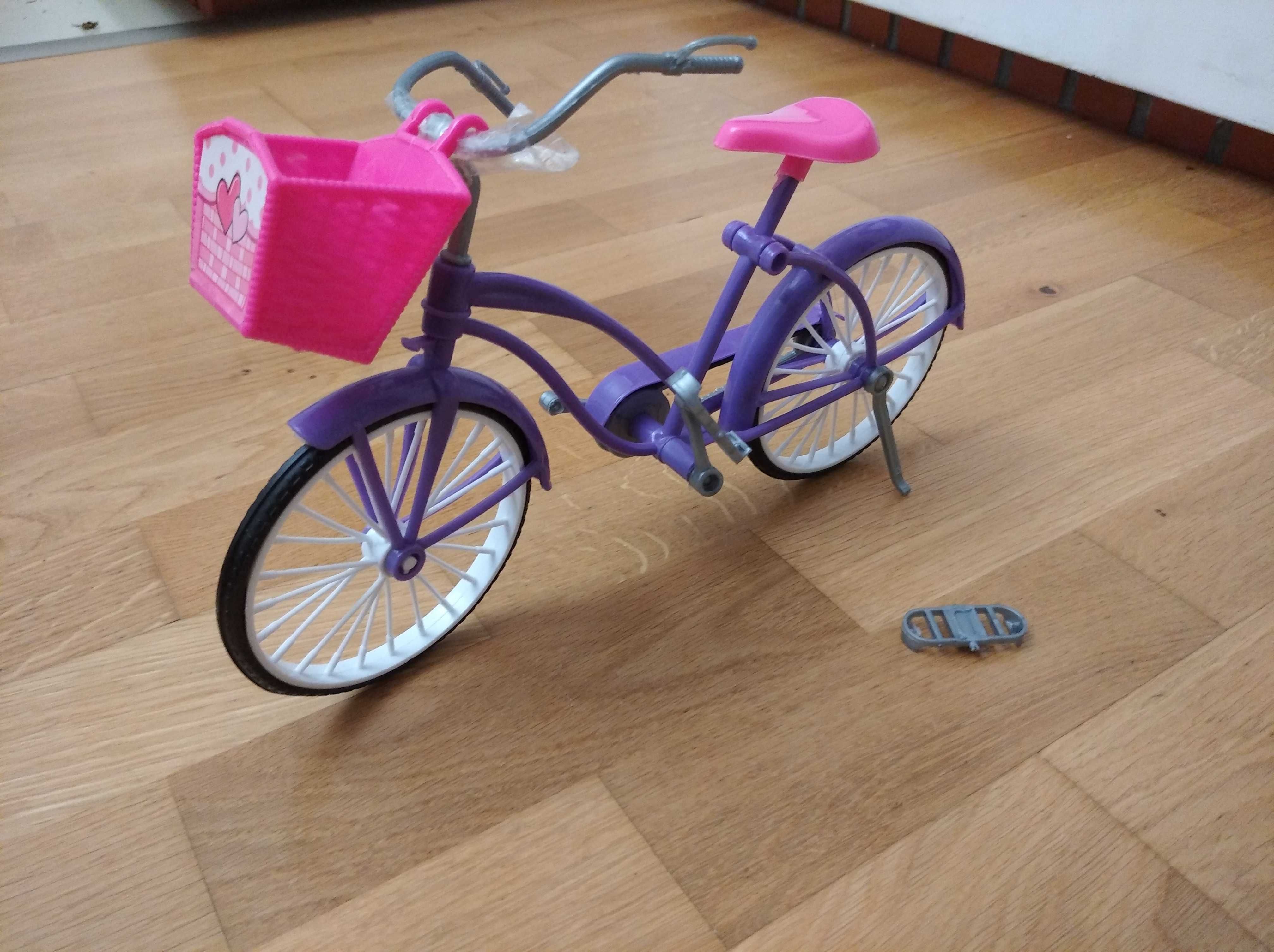 Rower z koszykiem Barbie uszkodzony rowerek
