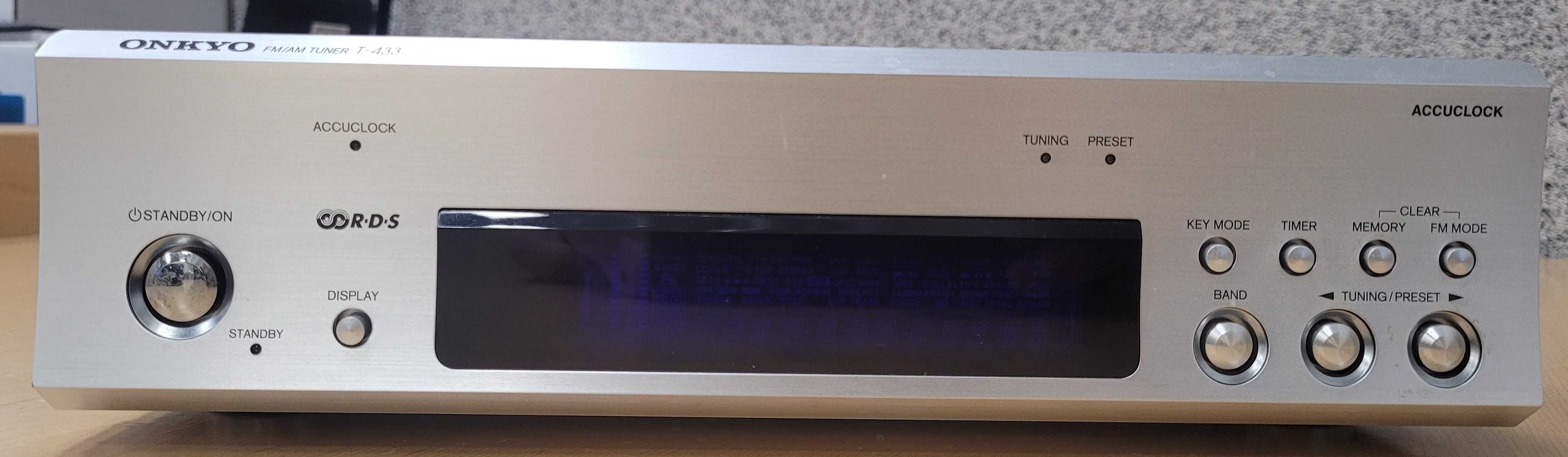 ONKYO T-433 tuner radiowy - srebrny - sprawny