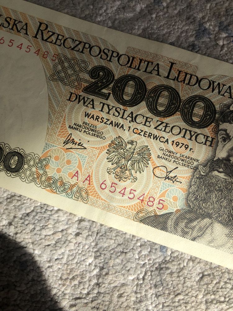 2000 zł Mieszko I seria AA 1979, stan super