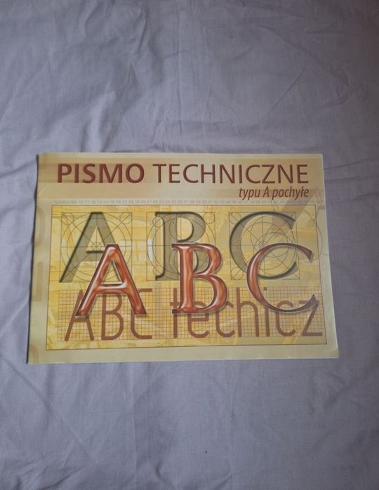 Blok pismo techniczne typu A pochyłe a4. Litery i cyfry