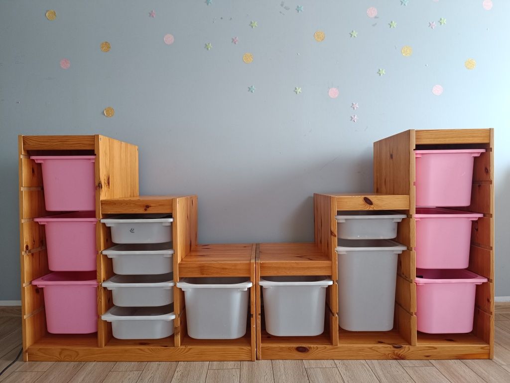Ikea regał trofast,Mammut taboret,pojemniki