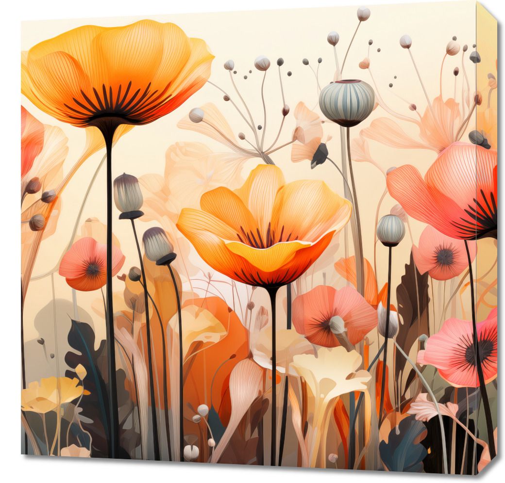 Obraz 60x60cm Taneczne Maki