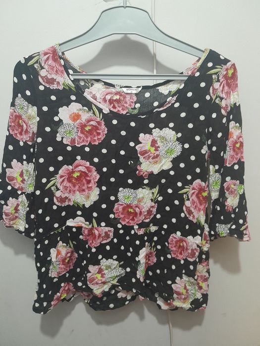 Bluzka z rękawem 3/4 w kiwiaty| 100% wiskoza| szybka wysyłka