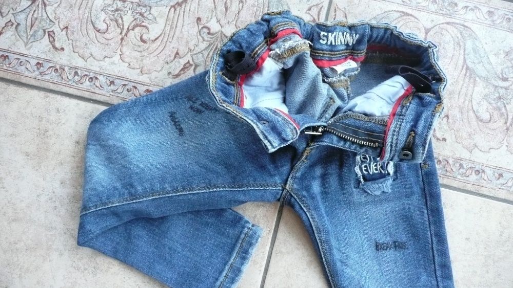 super spodnie dżinsowe na 2 3 latka 96 dżinsy slim skinny