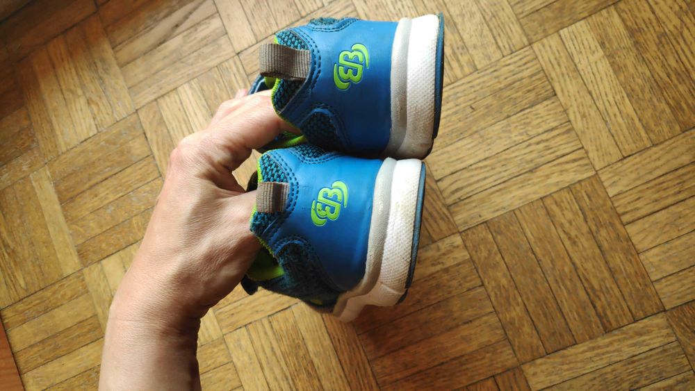 Buty typu adidasy z materiału niebiesko-seledynowe, r. 32