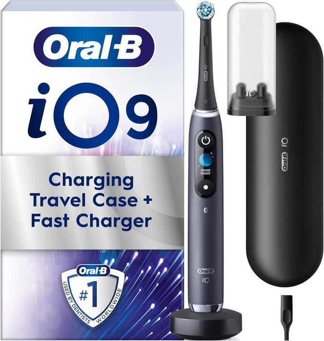 Nowoczesna szczoteczka elektryczna Oral-B iO9 Black – zestaw premium