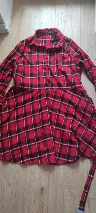 Сукня рубашка в клітинку boohoo