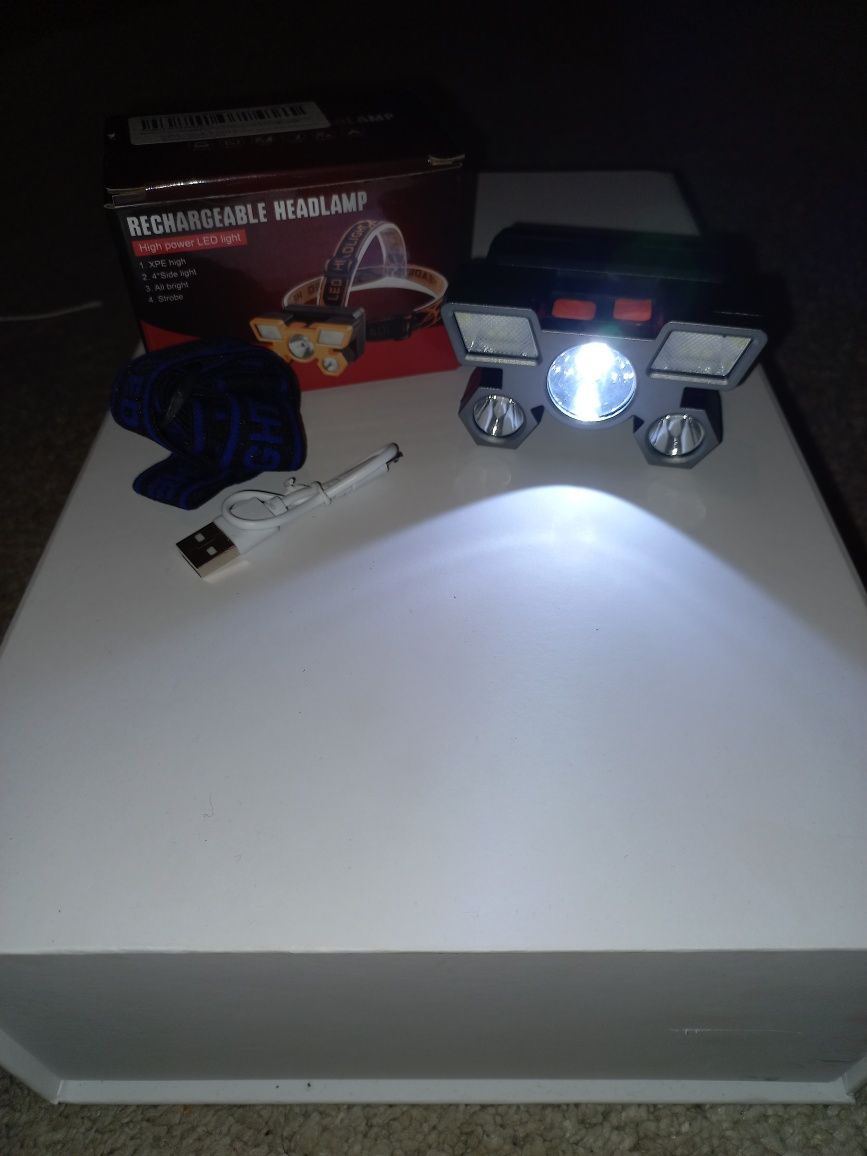 Lampka czołowa ładowana przez USB