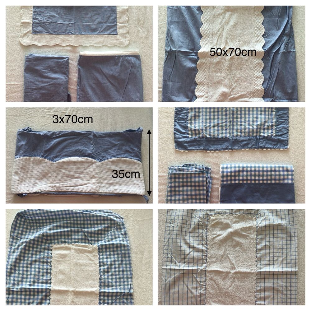 Lençois e protetor para cama de grades/berço