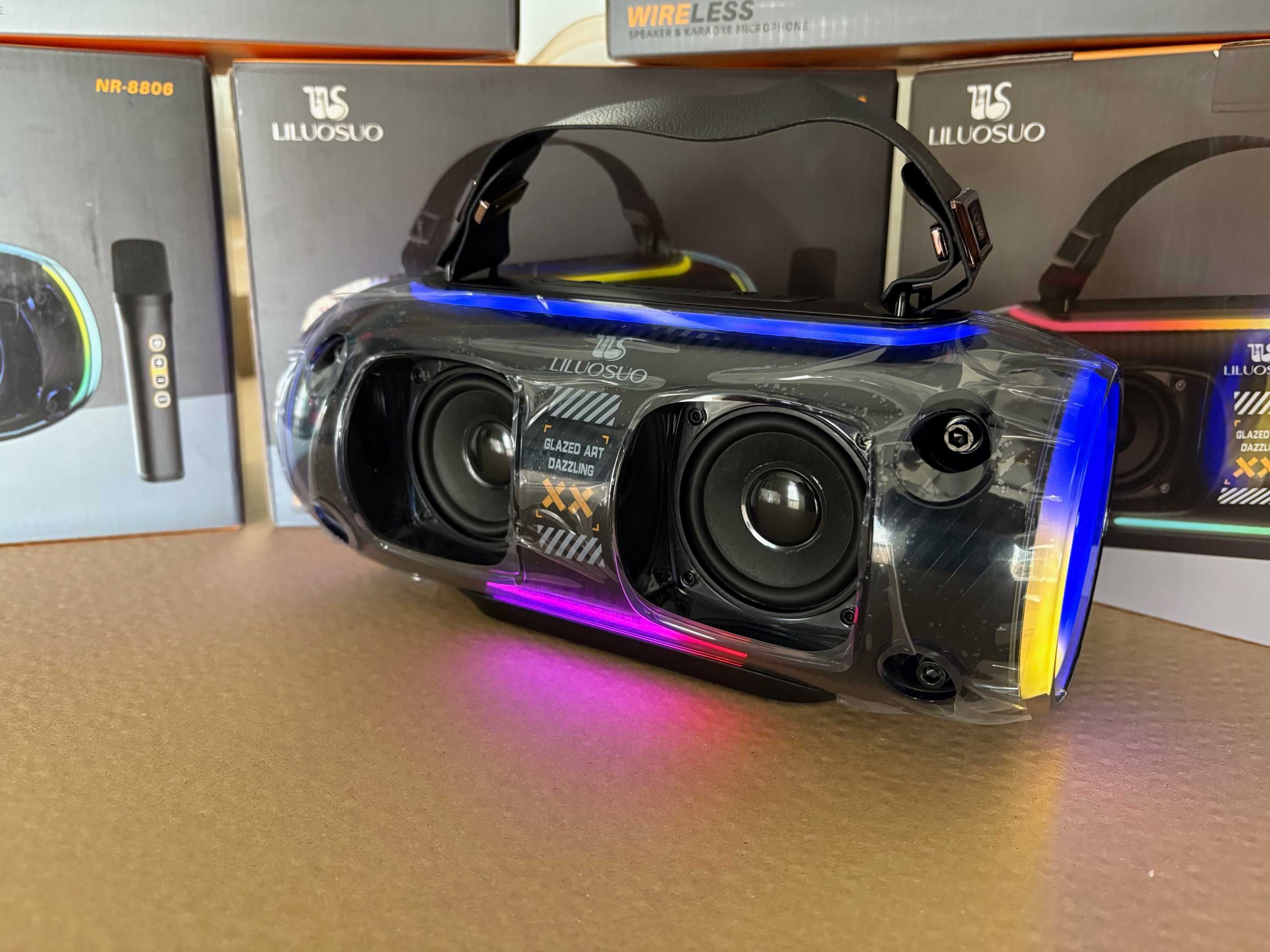 Głośnik KARAOKE bezprzewodowy bluetooth LILUOSUO NR-8806 USB mikrofony