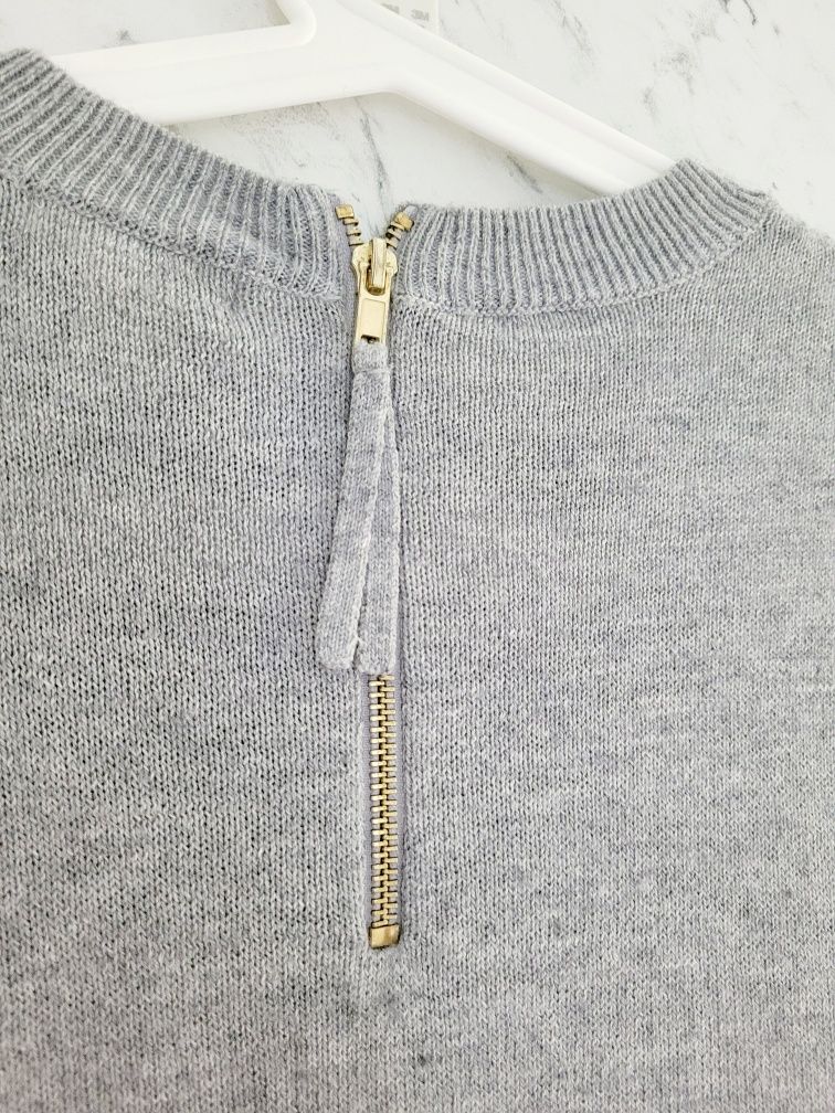 Dzianinowy sweter oversize basic z wełną
