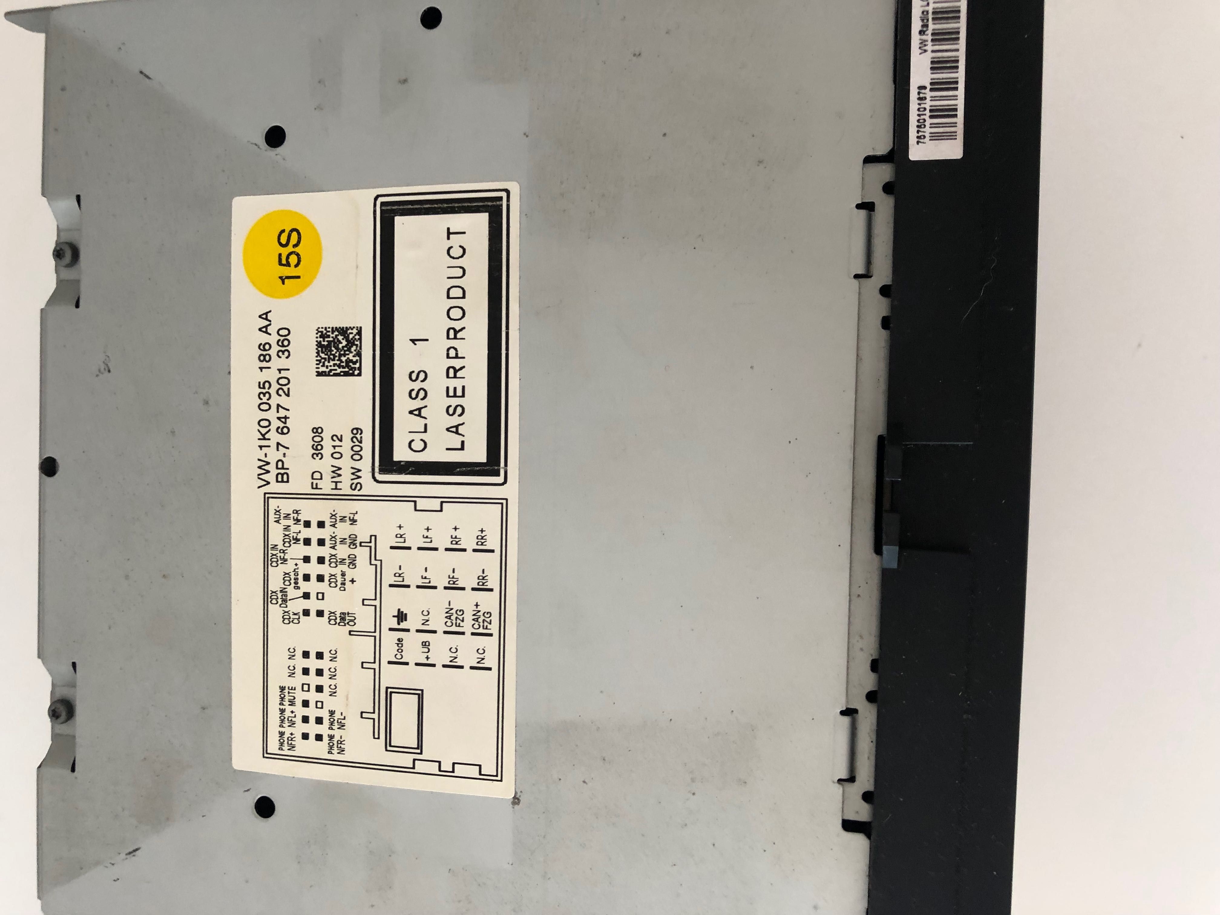 Sistema Audio/Radio CD - Compatível com Volkswagen Golf/Passat