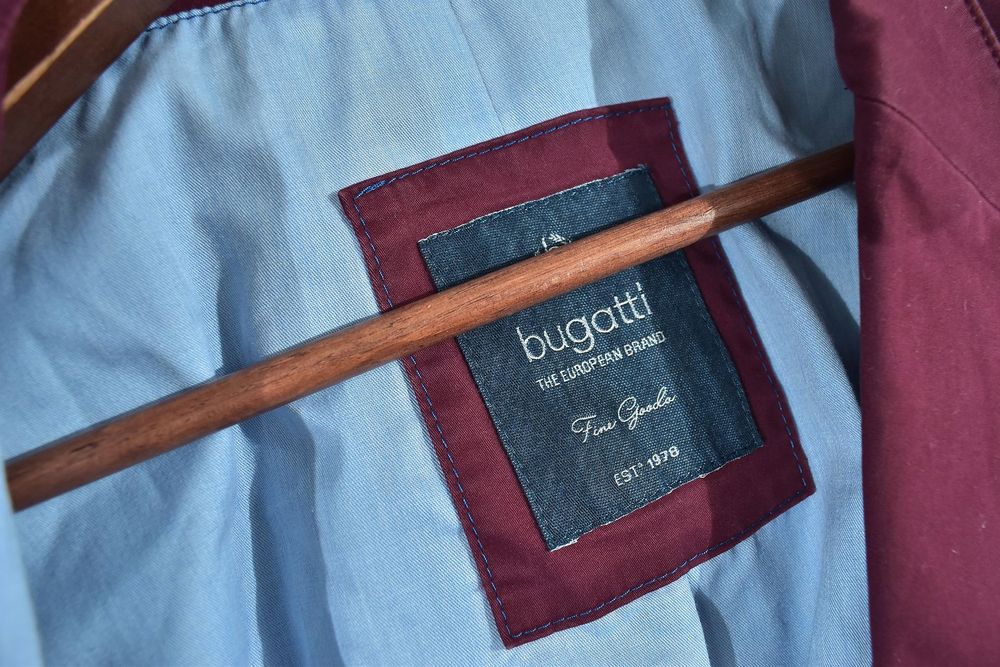 Bugatti Bordowa Marynarka Męska Regular 58